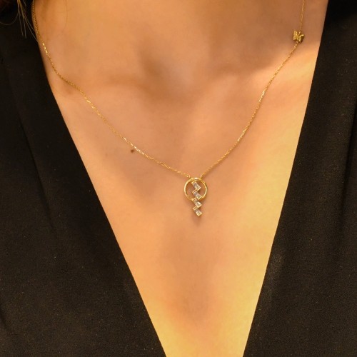 TAŞLI TASARIM KOLYE 14 AYAR ATS7747 TAŞLI TASARIM KOLYE 14 AYAR ATS7747