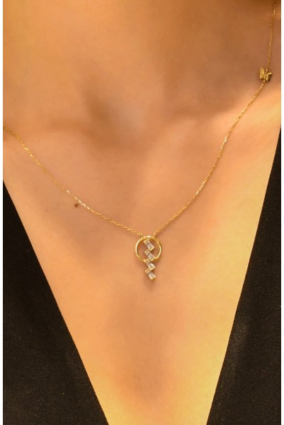 TAŞLI TASARIM KOLYE 14 AYAR ATS7747 TAŞLI TASARIM KOLYE 14 AYAR ATS7747