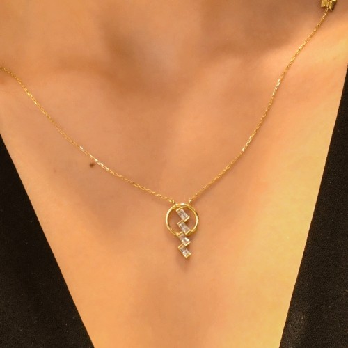 TAŞLI TASARIM KOLYE 14 AYAR ATS7747 TAŞLI TASARIM KOLYE 14 AYAR ATS7747