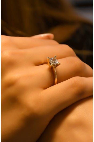 ROBERTO BRAVO TEKTAŞ YÜZÜK 14 AYAR A035571