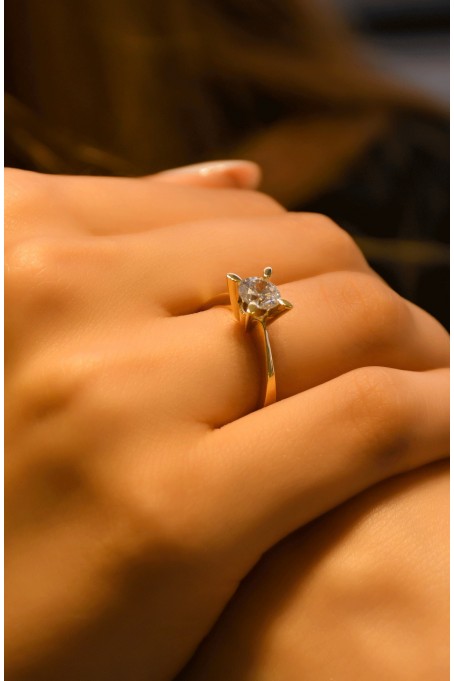 ROBERTO BRAVO TEKTAŞ YÜZÜK 14 AYAR A035571