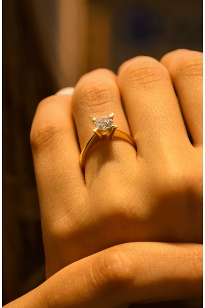 ROBERTO BRAVO TEKTAŞ YÜZÜK 14 AYAR A035571