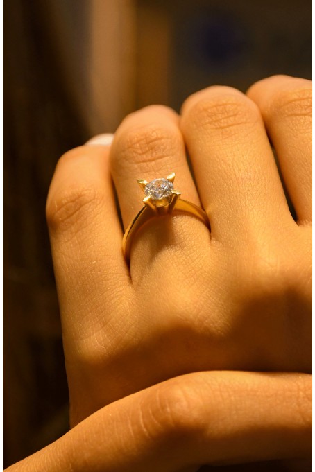 ROBERTO BRAVO TEKTAŞ YÜZÜK 14 AYAR A035571