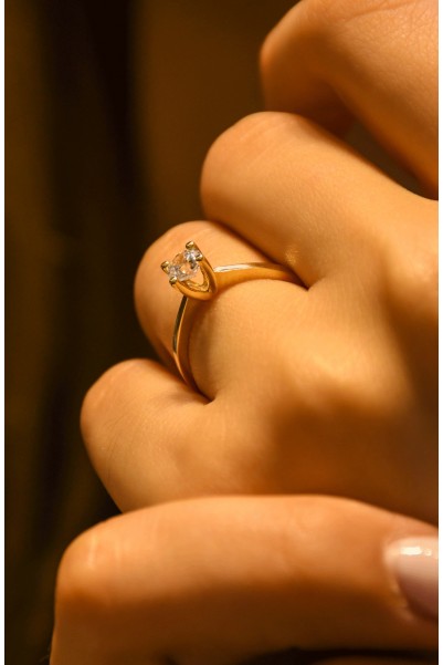 TEKTAŞ YÜZÜK 14 AYAR A042119 TEKTAŞ YÜZÜK 14 AYAR A042119