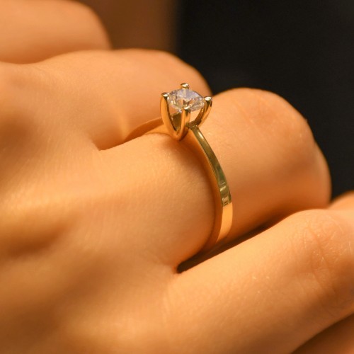 TEKTAŞ YÜZÜK 14 AYAR A042119 TEKTAŞ YÜZÜK 14 AYAR A042119