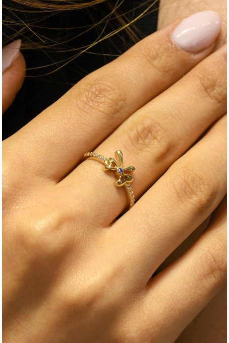 TAŞLI KELEBEK YÜZÜK 14 AYAR A058890