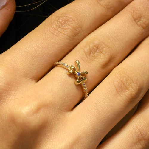 TAŞLI KELEBEK YÜZÜK 14 AYAR A058890 TAŞLI KELEBEK YÜZÜK 14 AYAR A058890