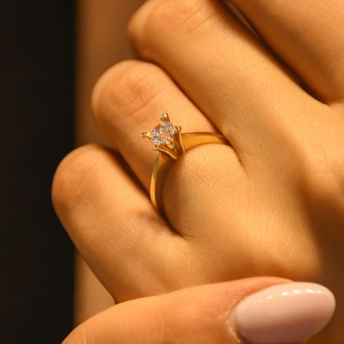 TEKTAŞ YÜZÜK 14 AYAR AT00551 TEKTAŞ YÜZÜK 14 AYAR AT00551