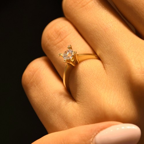 TEKTAŞ YÜZÜK 14 AYAR AT00551 TEKTAŞ YÜZÜK 14 AYAR AT00551