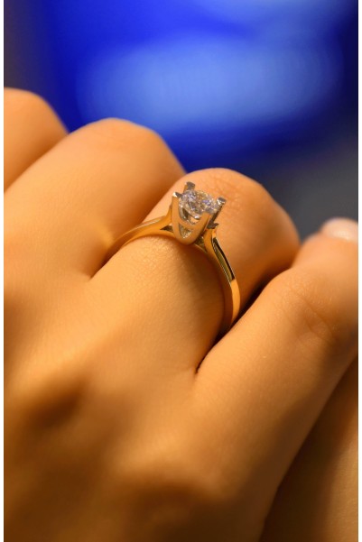 TEKTAŞ YÜZÜK 14 AYAR ATS7884 TEKTAŞ YÜZÜK 14 AYAR ATS7884