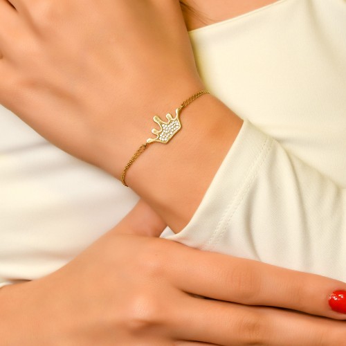 TAŞLI TAÇ BİLEKLİK 14 AYAR A022273 TAŞLI TAÇ BİLEKLİK 14 AYAR A022273