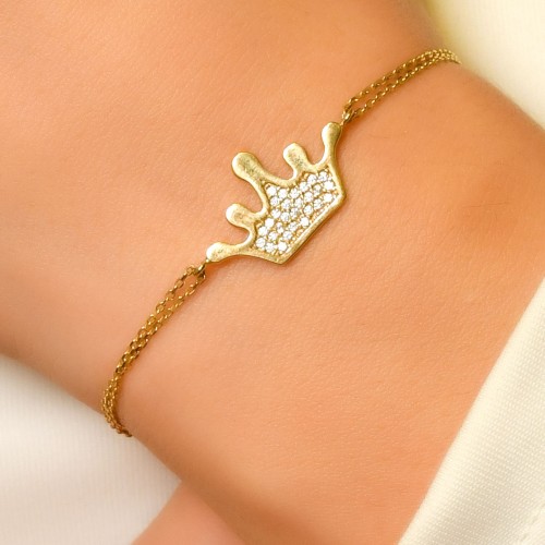 TAŞLI TAÇ BİLEKLİK 14 AYAR A022273 TAŞLI TAÇ BİLEKLİK 14 AYAR A022273