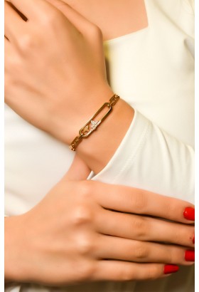 TAŞLI TASARIM BİLEKLİK 14 AYAR A036638