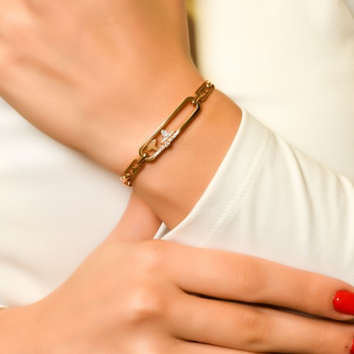 TAŞLI TASARIM BİLEKLİK 14 AYAR A036638