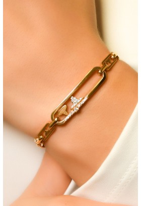 TAŞLI TASARIM BİLEKLİK 14 AYAR A036638