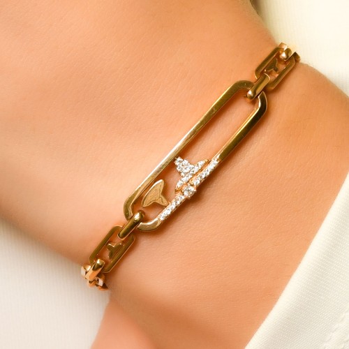 TAŞLI TASARIM BİLEKLİK 14 AYAR A036638