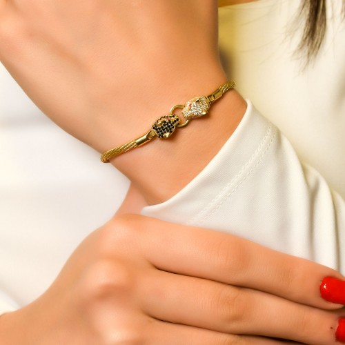 TAŞLI YILAN BAŞI TASARIM BİLEKLİK 14 AYAR A040728 TAŞLI YILAN BAŞI TASARIM BİLEKLİK 14 AYAR A040728