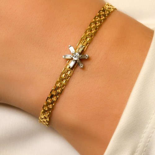 TAŞLI TASARIM BİLEKLİK 14 AYAR A043566 TAŞLI TASARIM BİLEKLİK 14 AYAR A043566