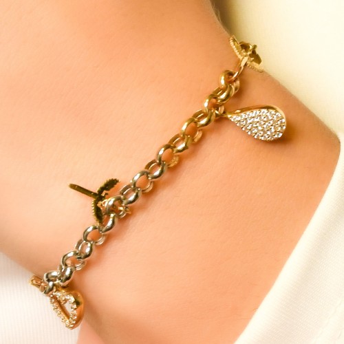 KALPLİ TASARIM BİLEKLİK 14 AYAR A043691 KALPLİ TASARIM BİLEKLİK 14 AYAR A043691