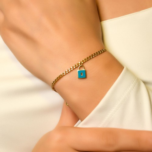 KİLİT FİGÜRLÜ TASARIM BİLEKLİK 14 AYAR A047696 KİLİT FİGÜRLÜ TASARIM BİLEKLİK 14 AYAR A047696