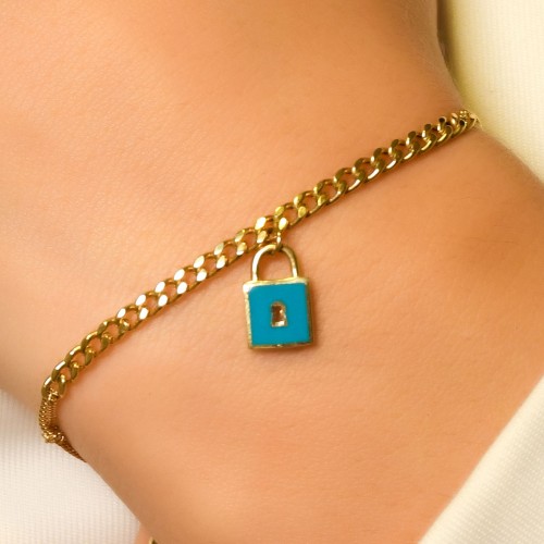 KİLİT FİGÜRLÜ TASARIM BİLEKLİK 14 AYAR A047696 KİLİT FİGÜRLÜ TASARIM BİLEKLİK 14 AYAR A047696