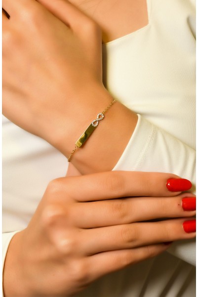 TAŞLI SONSUZLUK TASARIM BİLEKLİK 14 AYAR A048489 TAŞLI SONSUZLUK TASARIM BİLEKLİK 14 AYAR A048489