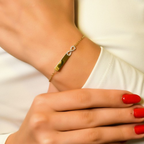 TAŞLI SONSUZLUK TASARIM BİLEKLİK 14 AYAR A048489 TAŞLI SONSUZLUK TASARIM BİLEKLİK 14 AYAR A048489