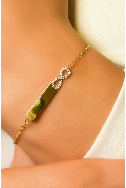 TAŞLI SONSUZLUK TASARIM BİLEKLİK 14 AYAR A048489 TAŞLI SONSUZLUK TASARIM BİLEKLİK 14 AYAR A048489