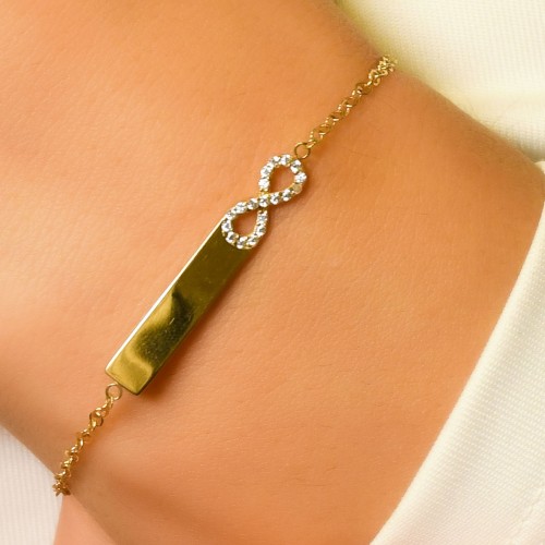 TAŞLI SONSUZLUK TASARIM BİLEKLİK 14 AYAR A048489 TAŞLI SONSUZLUK TASARIM BİLEKLİK 14 AYAR A048489