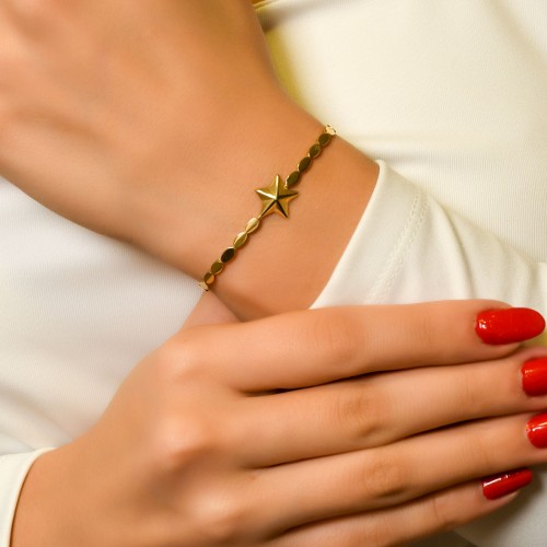 YILDIZLI TASARIM BİLEKLİK 14 AYAR A049211 YILDIZLI TASARIM BİLEKLİK 14 AYAR A049211