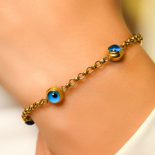 NAZAR BONCUKLU TASARIM BİLEKLİK 14 AYAR A056442 NAZAR BONCUKLU TASARIM BİLEKLİK 14 AYAR A056442