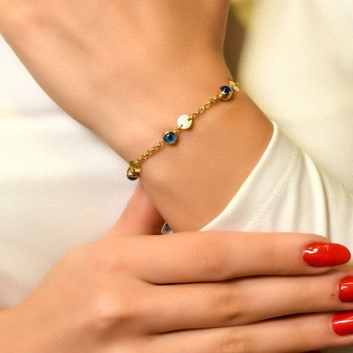 NAZAR BONCUKLI TASARIM BİLEKLİK 14 AYAR A058533 NAZAR BONCUKLI TASARIM BİLEKLİK 14 AYAR A058533