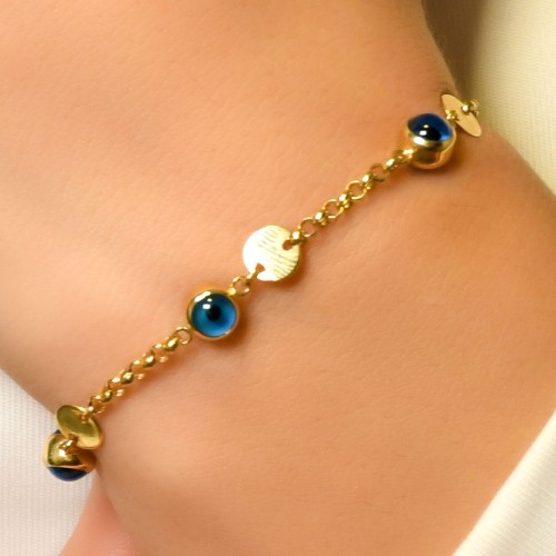 NAZAR BONCUKLI TASARIM BİLEKLİK 14 AYAR A058533 NAZAR BONCUKLI TASARIM BİLEKLİK 14 AYAR A058533