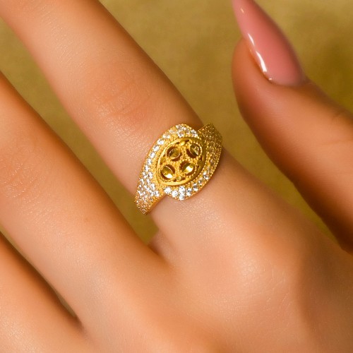 TAŞLI TASARIM YÜZÜK 22 AYAR A030140