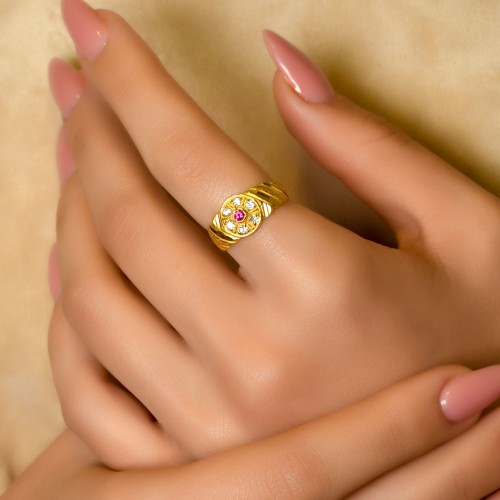 TAŞLI FANTAZİ YÜZÜK 22 AYAR A046662