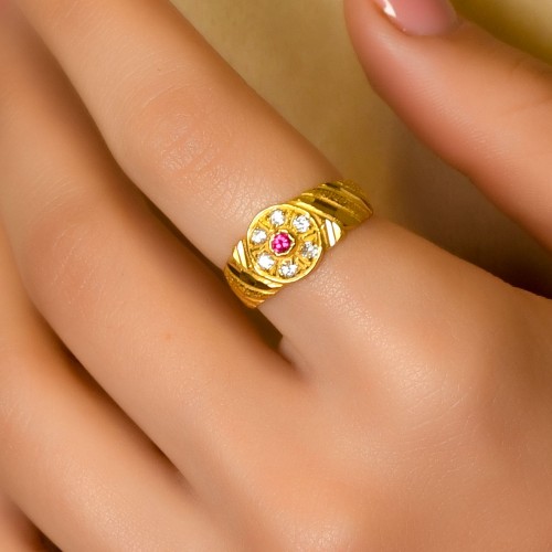 TAŞLI FANTAZİ YÜZÜK 22 AYAR A046662