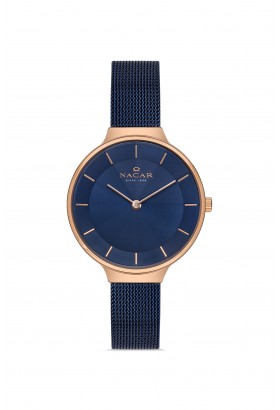NACAR MAVİ HASIR BAND KADIN KOL SAATİ NC17-3920549-RLM