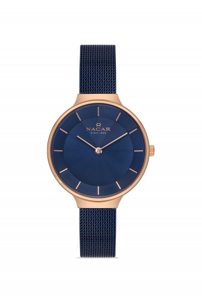 NACAR MAVİ HASIR BAND KADIN KOL SAATİ NC17-3920549-RLM