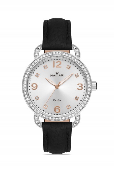 NACAR SİYAH HAKİKİ DERİ KADIN KOL SAATİ NC10-3931033-ASRL1S NACAR SİYAH HAKİKİ DERİ KADIN KOL SAATİ NC10-3931033-ASRL1S