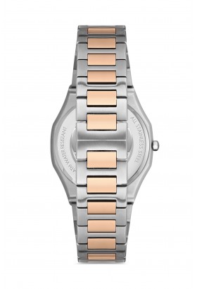 NACAR ÇELİK - PEMBE METAL BAND ERKEK KOL SAATİ NC34-290356-ESM