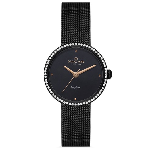 SİYAH HASIR BAND KADIN KOL SAATİ NC17-3920594-BBMS SİYAH HASIR BAND KADIN KOL SAATİ NC17-3920594-BBMS