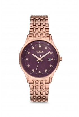 NACAR PEMBE METAL BAND KADIN KOL SAATİ NC34-392126-RPM NACAR PEMBE METAL BAND KADIN KOL SAATİ NC34-392126-RPM