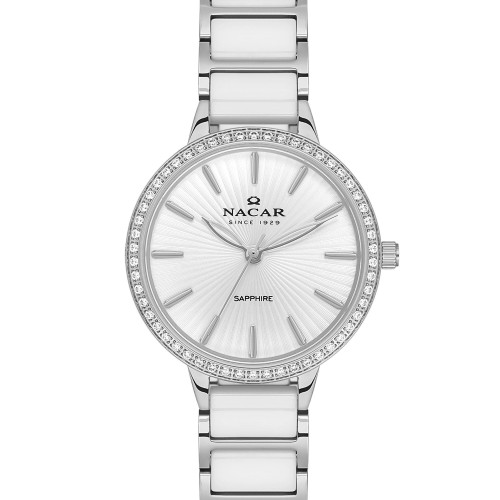 NACAR BEYAZ SERAMİK KADIN KOL SAATİ NC33-398208-AWMS NACAR BEYAZ SERAMİK KADIN KOL SAATİ NC33-398208-AWMS