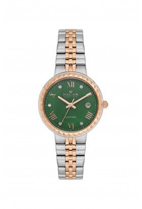 NACAR ÇELİK - PEMBE METAL BAND KADIN KOL SAATİ NC34-39B716-ENMS