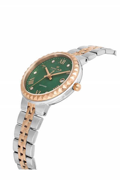 NACAR ÇELİK - PEMBE METAL BAND KADIN KOL SAATİ NC34-39B716-ENMS