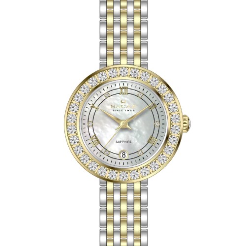 NACAR ÇELİK - SARI METAL BAND KADIN KOL SAATİ NC34-39B717-CSMS NACAR ÇELİK - SARI METAL BAND KADIN KOL SAATİ NC34-39B717-CSMS