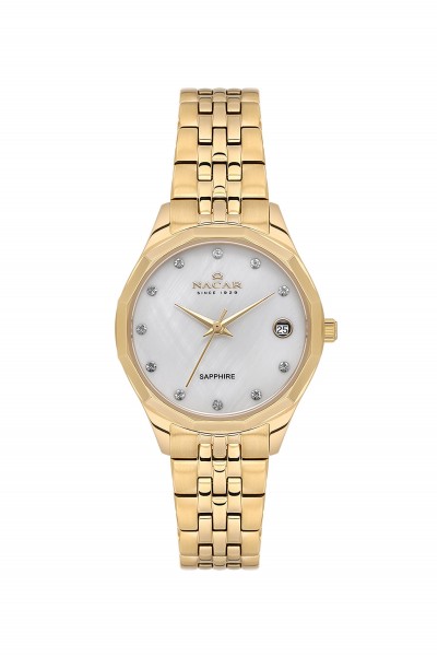 NACAR SARI METAL BAND KADIN KOL SAATİ NC34-39B715-DSMS