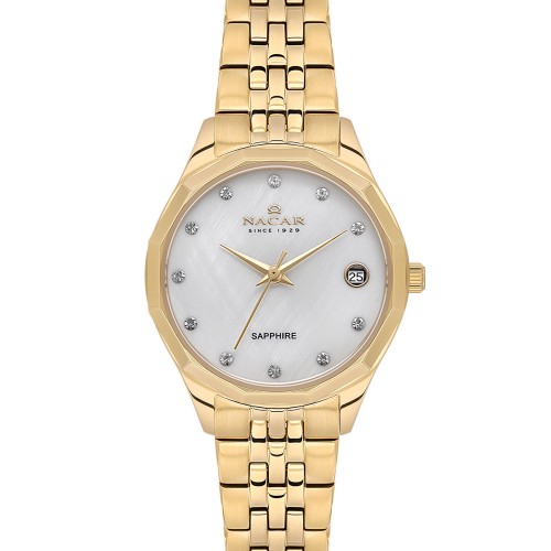 NACAR SARI METAL BAND KADIN KOL SAATİ NC34-39B715-DSMS NACAR SARI METAL BAND KADIN KOL SAATİ NC34-39B715-DSMS