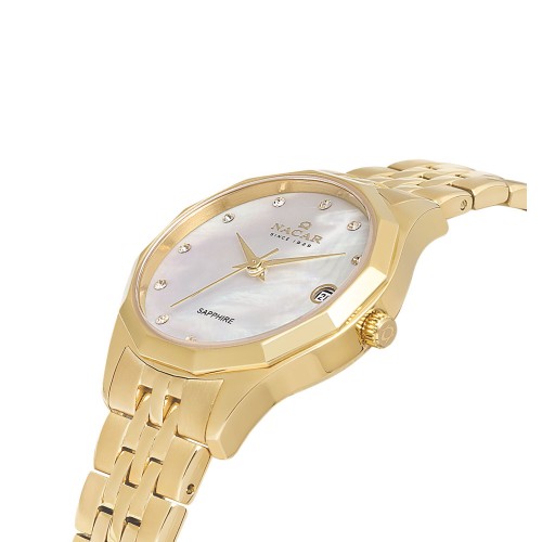 NACAR SARI METAL BAND KADIN KOL SAATİ NC34-39B715-DSMS NACAR SARI METAL BAND KADIN KOL SAATİ NC34-39B715-DSMS