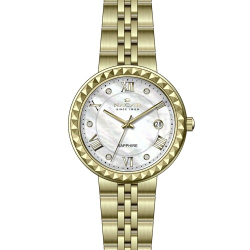 NACAR SARI METAL BAND KADIN KOL SAATİ NC34-39B716-DSMS NACAR SARI METAL BAND KADIN KOL SAATİ NC34-39B716-DSMS